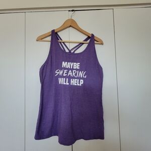 Constantly Varied Gear Purple Graphic Tank Top With Open Back.  XL